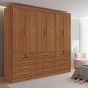 Ver imagem 1 de Guarda Roupa Casal MDF 6 Portas 12 Gavetas Marselha Plus Marrom/Cinamomo