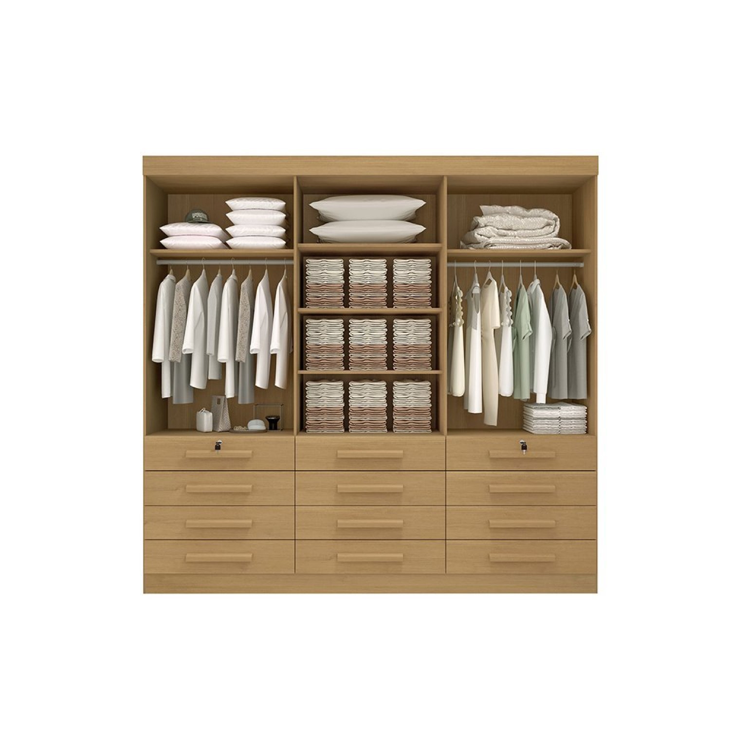 Guarda Roupa Casal MDF 6 Portas 12 Gavetas Marselha Plus - 8