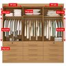 Guarda Roupa Casal MDF 6 Portas 12 Gavetas Marselha Plus - 12