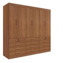 Ver imagem 3 de Guarda Roupa Casal MDF 6 Portas 12 Gavetas Marselha Plus Marrom/Cinamomo