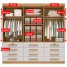 Guarda Roupa Casal MDF 6 Portas 12 Gavetas Marselha Plus - 11