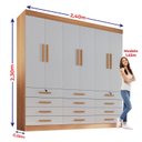 Ver imagem 5 de Guarda Roupa Casal MDF 6 Portas 12 Gavetas Marselha Plus