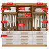 Guarda Roupa Casal MDF 6 Portas 12 Gavetas Marselha Plus - 10