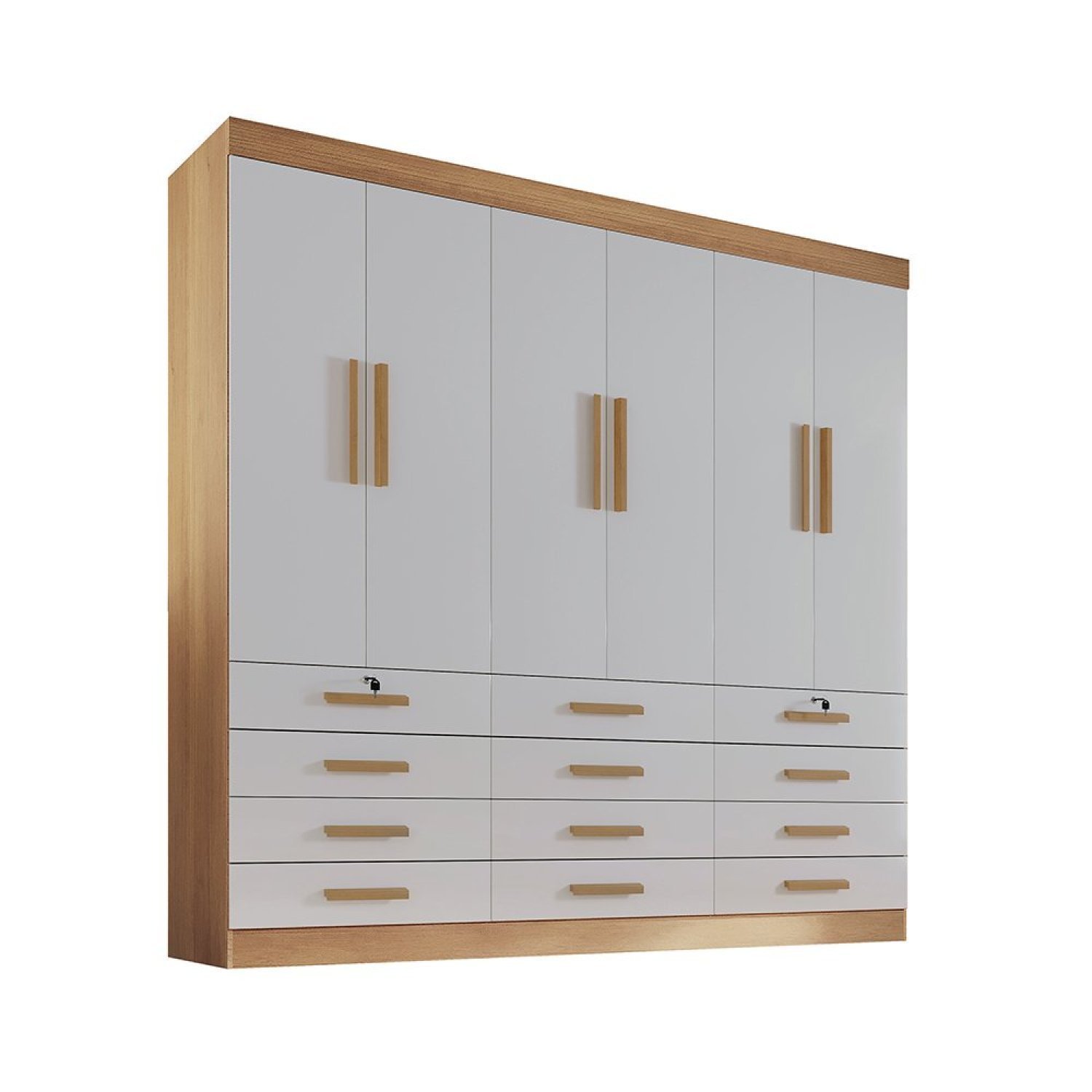 Guarda Roupa Casal MDF 6 Portas 12 Gavetas Marselha Plus - 4