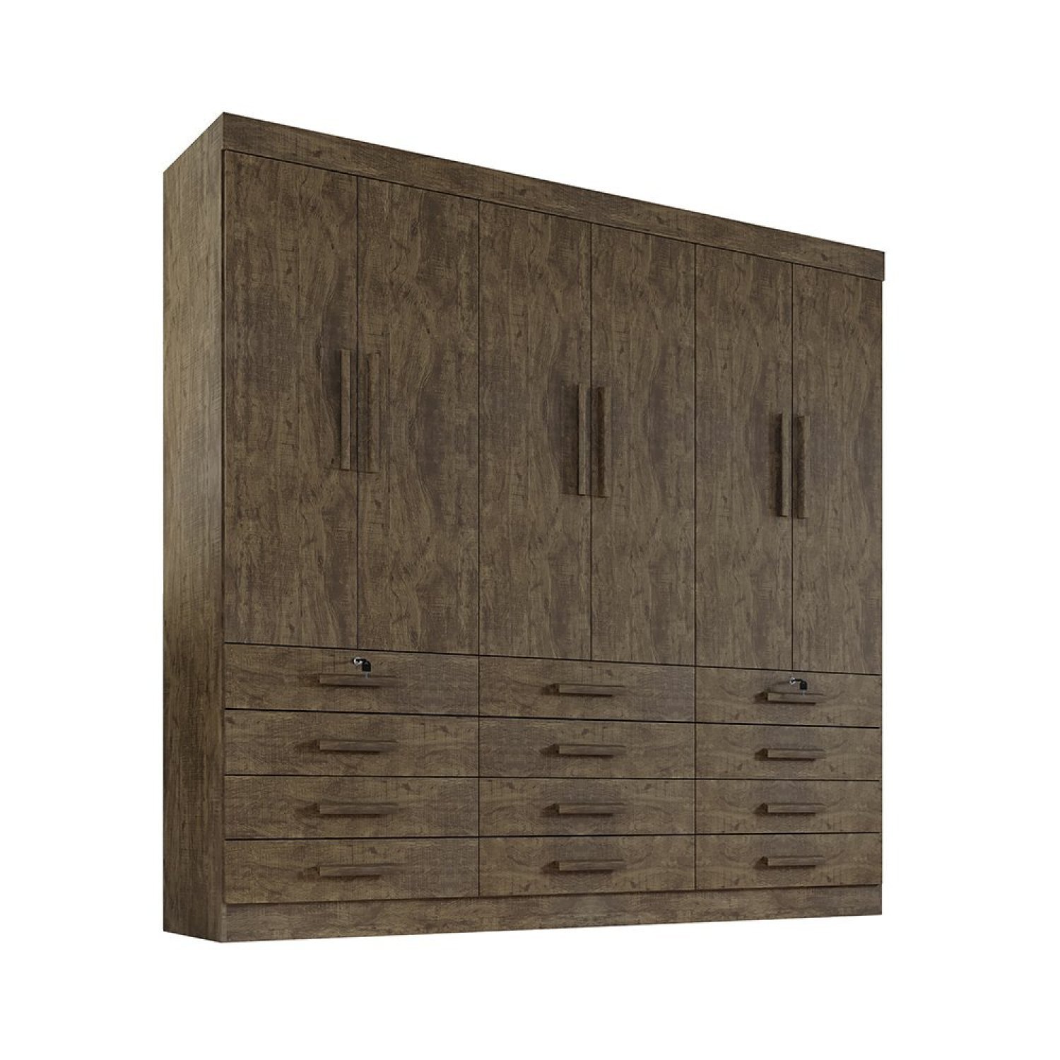 Guarda Roupa Casal MDF 6 Portas 12 Gavetas Marselha Plus - 4