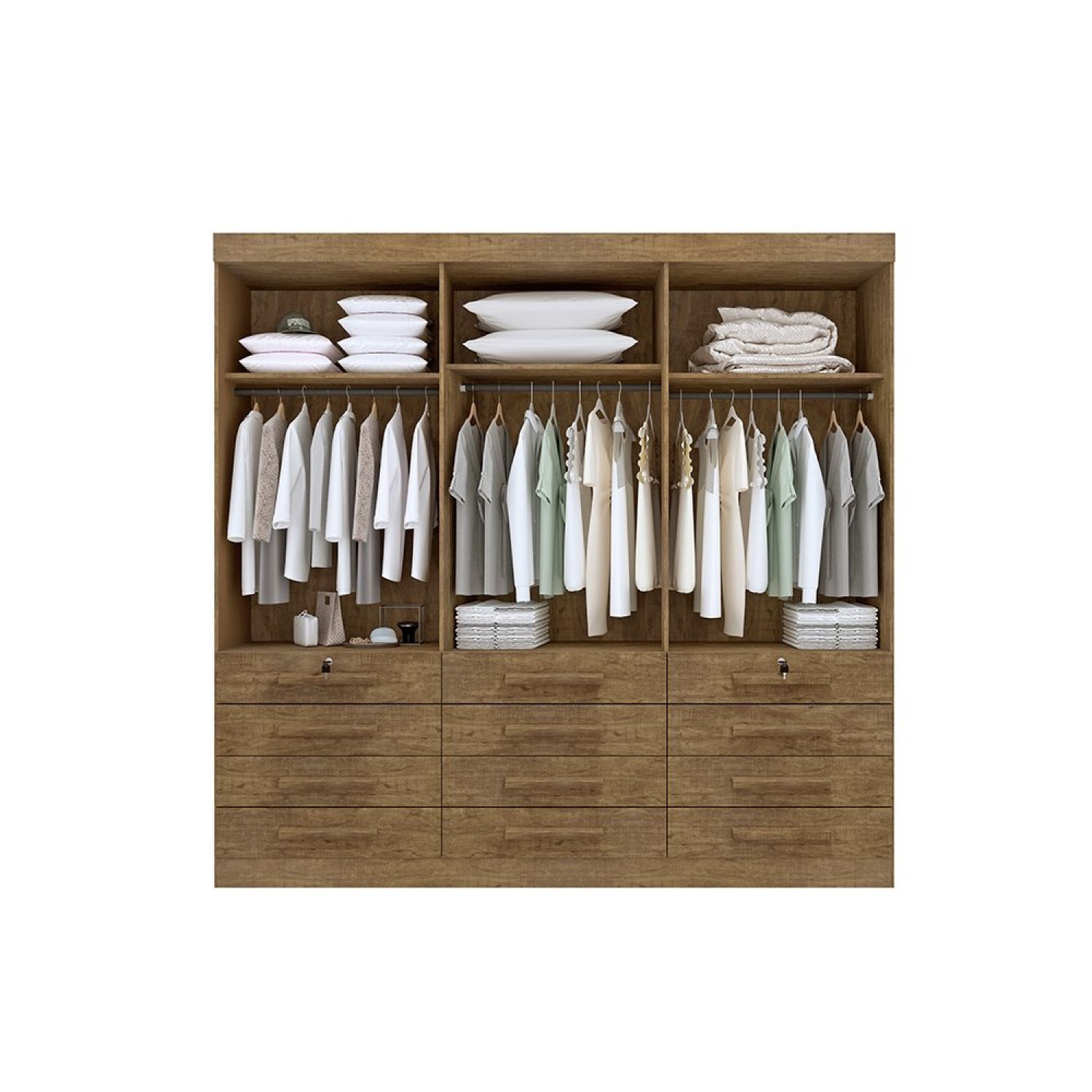 Guarda Roupa Casal MDF 6 Portas 12 Gavetas Marselha Plus - 8