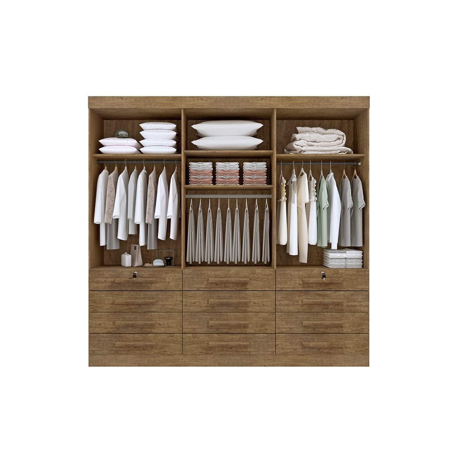 Guarda Roupa Casal MDF 6 Portas 12 Gavetas Marselha Plus - 7