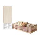 Ver imagem 2 de Quarto Montessori Cama Giulia e Guarda-Roupa Curió 2 Portas Casatema MadeiraOriginals Natural/Branco