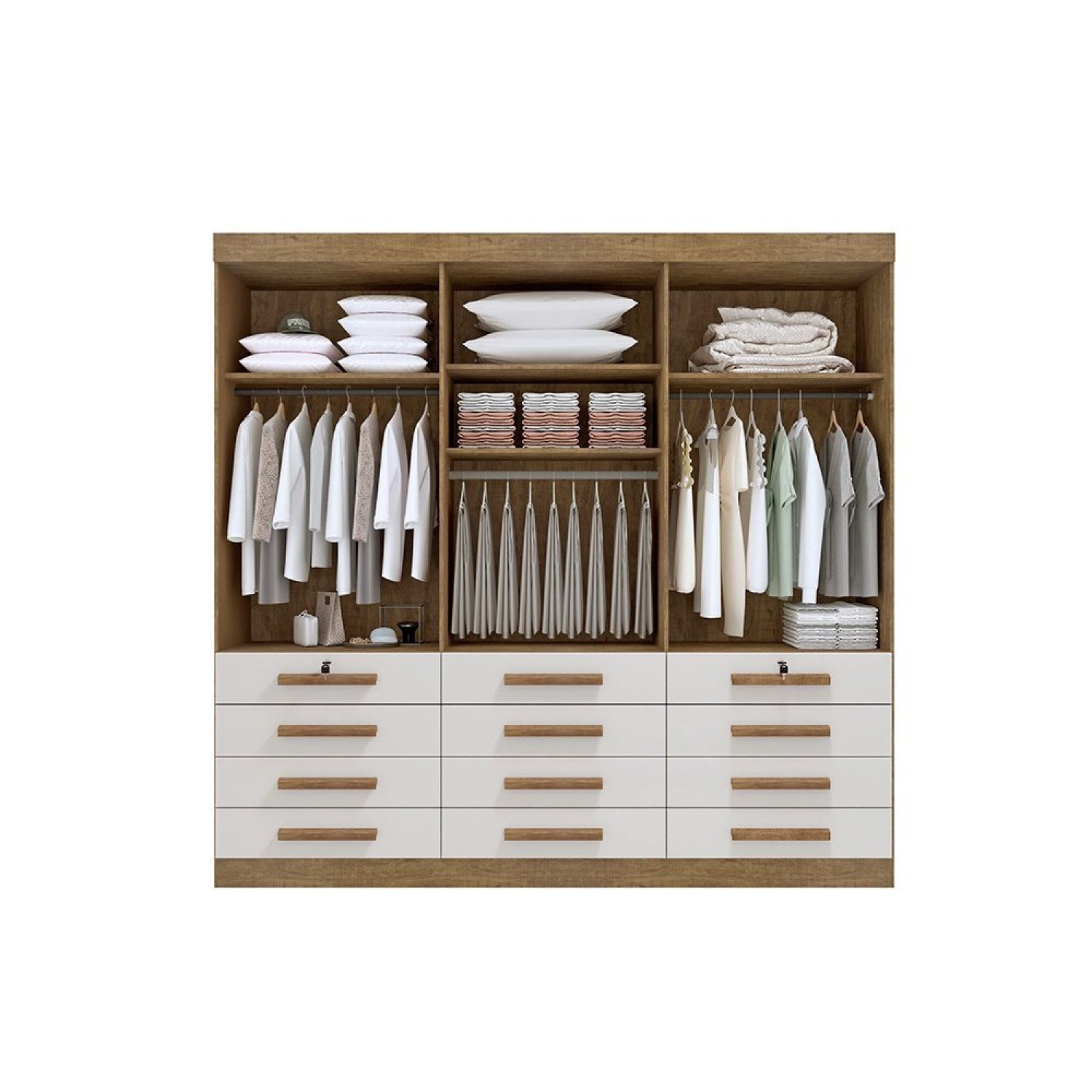 Guarda Roupa Casal MDF 6 Portas 12 Gavetas Marselha Plus - 3