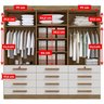 Guarda Roupa Casal MDF 6 Portas 12 Gavetas Marselha Plus - 10
