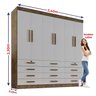 Guarda Roupa Casal MDF 6 Portas 12 Gavetas Marselha Plus - 5