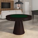 Ver imagem 1 de Mesa de Jogos Carteado 4 Lugares Bellagio com Gavetas e Tampo Reversível Base Cone com Tecido Tabaco