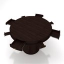 Ver imagem 7 de Mesa de Jogos Carteado 4 Lugares Bellagio com Gavetas e Tampo Reversível Base Cone com Tecido Tabaco
