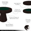 Ver imagem 3 de Mesa de Jogos Carteado 4 Lugares Bellagio com Gavetas e Tampo Reversível Base Cone com Tecido Tabaco