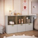 Ver imagem 1 de Cômoda Infantil 3 Gavetas 3 Nichos Lille DL1020 120cm Cinza - Art In Móveis