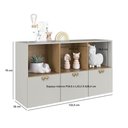 Ver imagem 3 de Cômoda Infantil 3 Gavetas 3 Nichos Lille DL1020 120cm Cinza - Art In Móveis