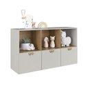 Ver imagem 2 de Cômoda Infantil 3 Gavetas 3 Nichos Lille DL1020 120cm Cinza - Art In Móveis