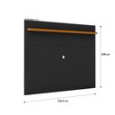 Ver imagem 6 de Conjunto Sala de Estar Buffet 2 Portas e Rack com Painel Ripado 136cm - Vianossa - Preto/cedro