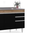 Ver imagem 2 de Balcão Gabinete com Pia Inox 120cm Michigan Castanho-preto - Lumil