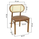 Ver imagem 5 de Kit 2 Cadeiras Capri Estrutura em Madeira Maciça Telinha Rattan Amêndoa Assento Corano Marrom