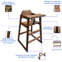 Ver imagem 3 de Cadeira Refeição com Bandeja Pinus:imbuia