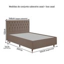 Ver imagem 5 de Kit Cama Box Casal e Cabeceira em Madeira Maciça Estofada Espresso Móveis Marrom