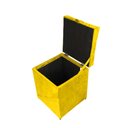 Ver imagem 2 de Puff Baú Estofado em Suede Amassado 1 Lugar Quadrado - Amarelo