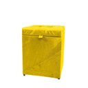 Ver imagem 1 de Puff Baú Estofado em Suede Amassado 1 Lugar Quadrado - Amarelo