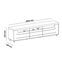 Ver imagem 3 de Rack para TV até 75 Polegadas MDF 200cm Tampo Engrossurado Mercury Marrom