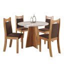 Ver imagem 2 de Conjunto de Jantar Mesa Redonda Herbal com 4 Cadeiras Dalas Yescasa Marrom/Mel/Blonde/Bombom