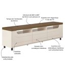 Ver imagem 5 de Rack para TV até 75 Polegadas MDF 200cm Tampo em Tamburato Mercury Artely Pinho/ Off White