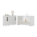 Ver imagem 1 de Berço 3 em 1 para Colchão 130x60cm com Cômoda 2 Portas 4 Gavetas Aurora Multimóveis Mp4766