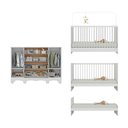 Ver imagem 5 de Berço 3 em 1 para Colchão 130x60cm com Cômoda 2 Portas 4 Gavetas Aurora Multimóveis Mp4766