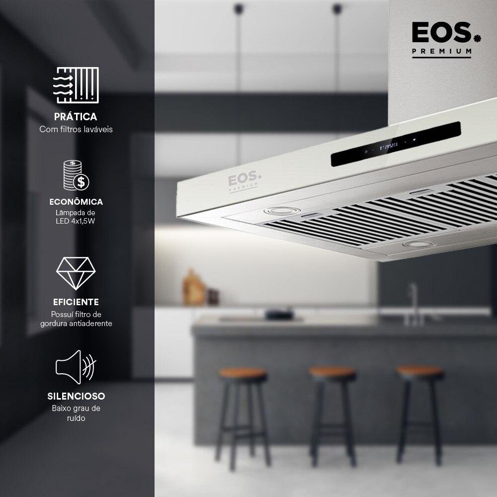 Coifa e Depurador de Ilha Eos 90cm Maxxi Air Digital Touch Tipo T em Inox Epco90itd 110v - 4