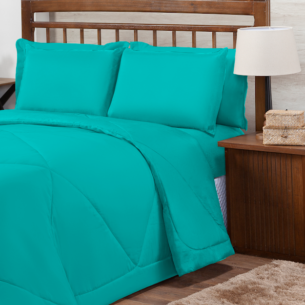 Ver imagem 2 de Kit Edredom Casal Queen 3 Peças Margarida Cama Box:tiffany