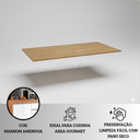 Ver imagem 3 de Tampo de Cozinha Marrom Amendoa 120x51cm P/ Balcão de Pia Armário Cooktop em Madeira Resistente