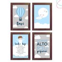 Ver imagem 1 de 4 Quadros Decoração Quarto Menino Nuvem e Balão Santo Anjo:tabaco