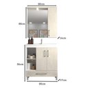 Ver imagem 2 de Gabinete de Banheiro 80cm com Lavatório e Armário Ref 680 Cewal - Branco/arenito