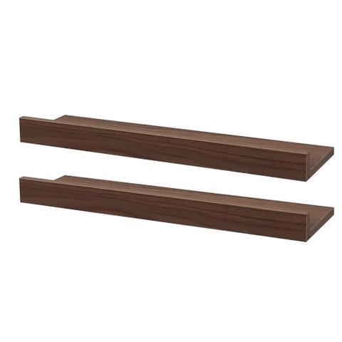 Kit 2 Prateleiras Porta Quadros 40 X 15cm Nogal Suporte Invisível