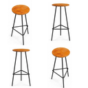Ver imagem 1 de Kit 4 Banquetas Alta de Alumínio Paris 70cm Aluminium Decor Cor:Peroba