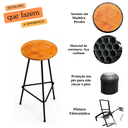Ver imagem 3 de Kit 4 Banquetas Paris 70cm Alumínio com Assento Peroba para Bancada e Cozinha