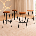 Ver imagem 1 de Kit 4 Banquetas Paris 70cm Alumínio com Assento Peroba para Bancada e Cozinha