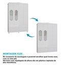 Ver mais imagens de Quarto de Bebê com Guarda Roupa Janelado e Berço com Capitonê Maya Provençal Espresso Móveis