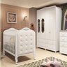 Quarto de Bebê com Guarda Roupa Janelado e Berço com Capitonê Maya Provençal Espresso Móveis - 2