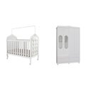 Ver imagem 4 de Quarto de Bebê com Guarda Roupa Janelado e Berço com Capitonê Maya Provençal Espresso Móveis