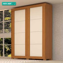 Guarda Roupa de Casal 100 % Mdf 2 Portas 2 Gavetas Helena Acp Móveis Cinamomo/off White/cinamomo - 2
