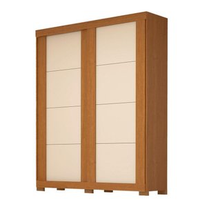 Guarda Roupa de Casal 100 % Mdf 2 Portas 2 Gavetas Helena Acp Móveis Cinamomo/off White/cinamomo