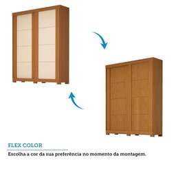 Guarda Roupa de Casal 100 % Mdf 2 Portas 2 Gavetas Helena Acp Móveis Cinamomo/off White/cinamomo - 5