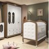 Quarto de Bebê com Guarda Roupa Janelado e Berço com Capitonê Maya Provençal Espresso Móveis - 1