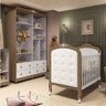 Quarto de Bebê com Guarda Roupa Janelado e Berço com Capitonê Maya Provençal Espresso Móveis - 2